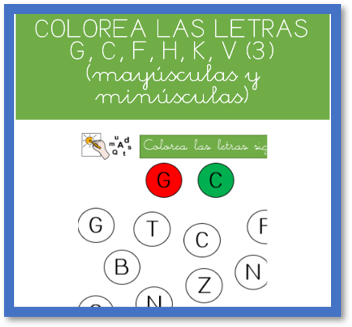 COLOREA LAS LETRAS G,C,F,H,K,V